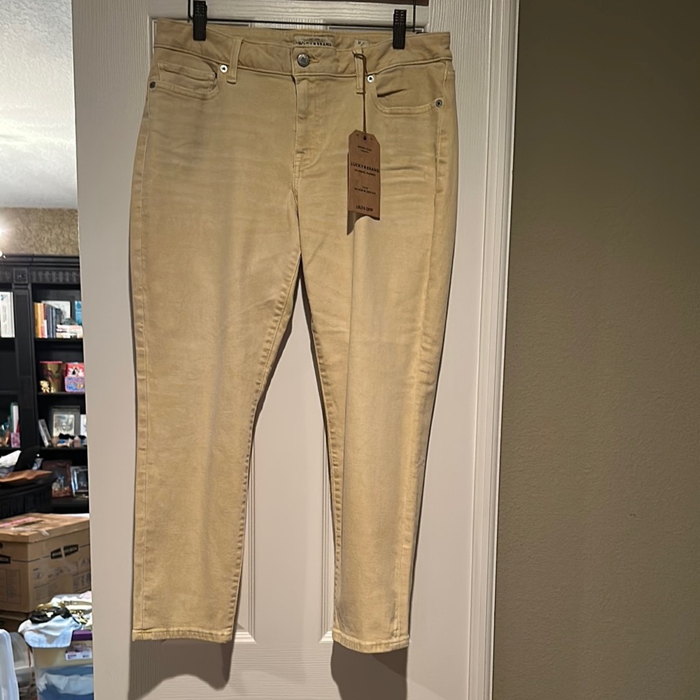 Lucky Brand pale straw yellow Lolita crop Jeans size 31